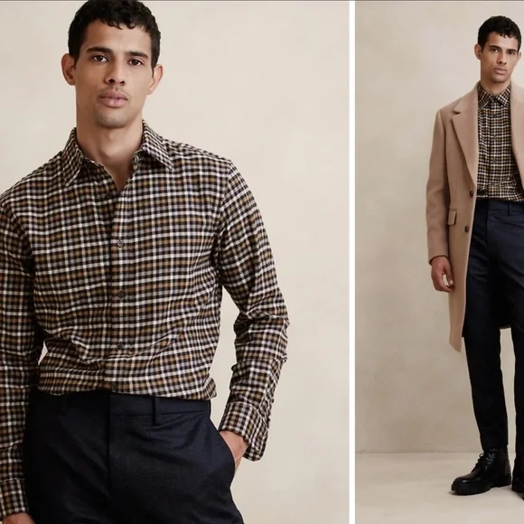 Banana Republic Slim-Fit Luxe Flannel Shirt - Picture 1 of 5